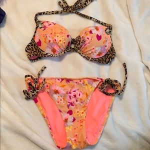 Floral/ cheetah print swimsuit